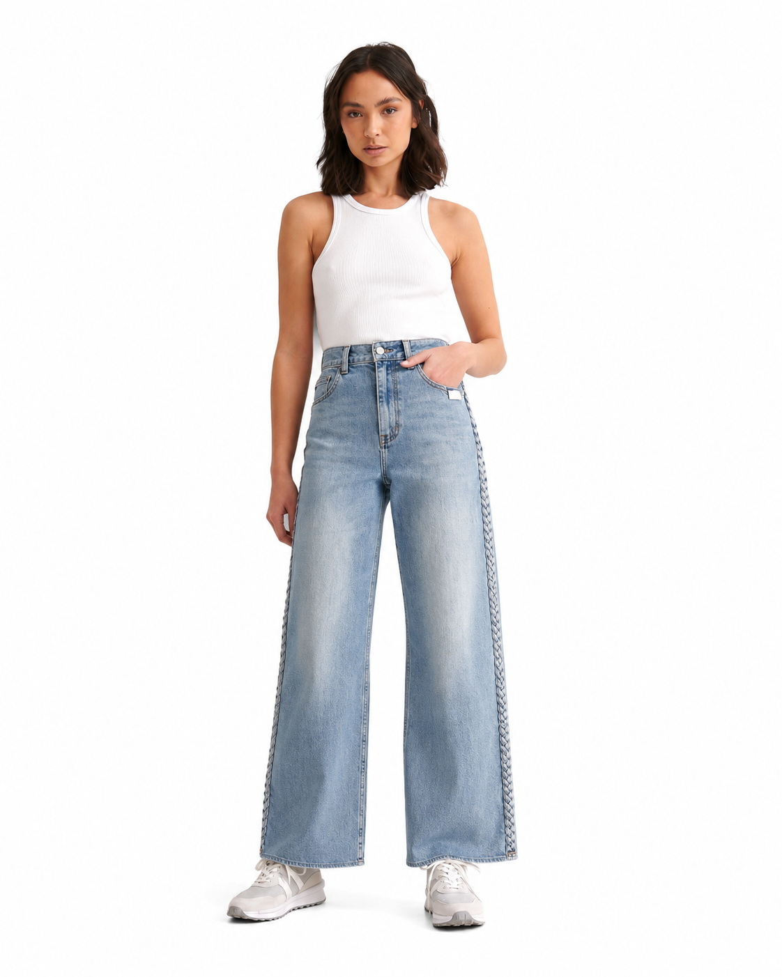 ladies loose straight jeans  L126