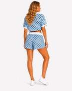 Polka dot short set Blue