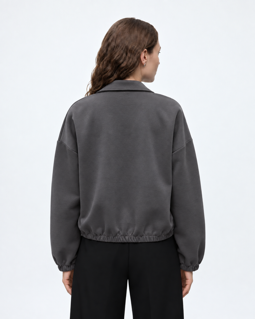 Zip Up Collared Jacket Brown 27355