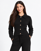 Chic Knit Two-Piece Set   Black  F332