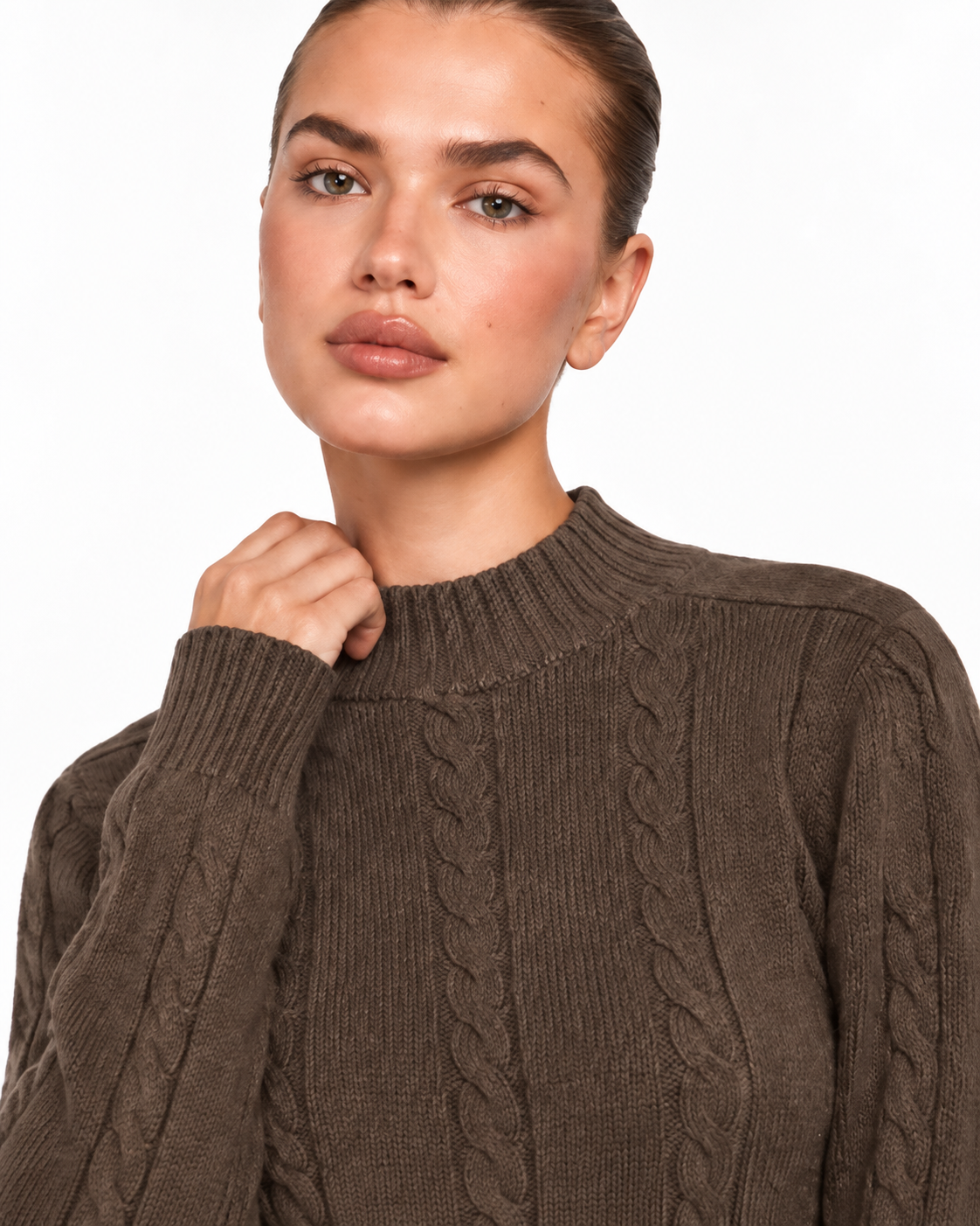 Cable Knit Co-Ord Set  Brown  Ff286