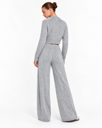 Cable Knit Co-Ord Set Grey Ff286