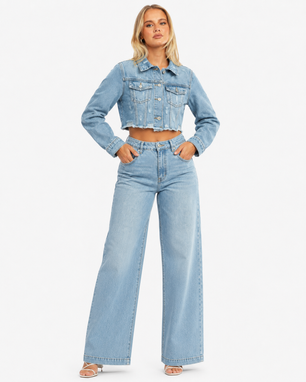 Ladies Crop Denim Jacket
