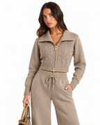 Knitted Co-Ord Set Biege F328