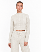 Cable Knit Co-Ord Set Cream Ff286
