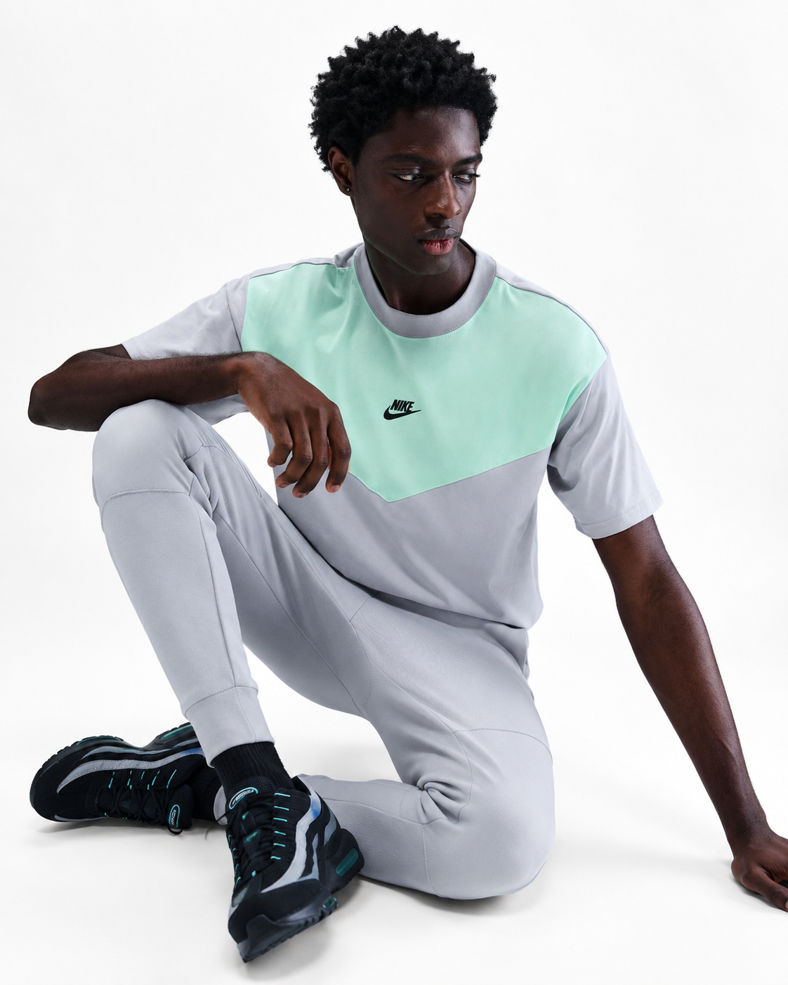 Nike Tech Sportswear Mens Grey/Mint T-Shirt