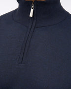 Delloway 1/4 Zip Funnel Neck Jumper Navy