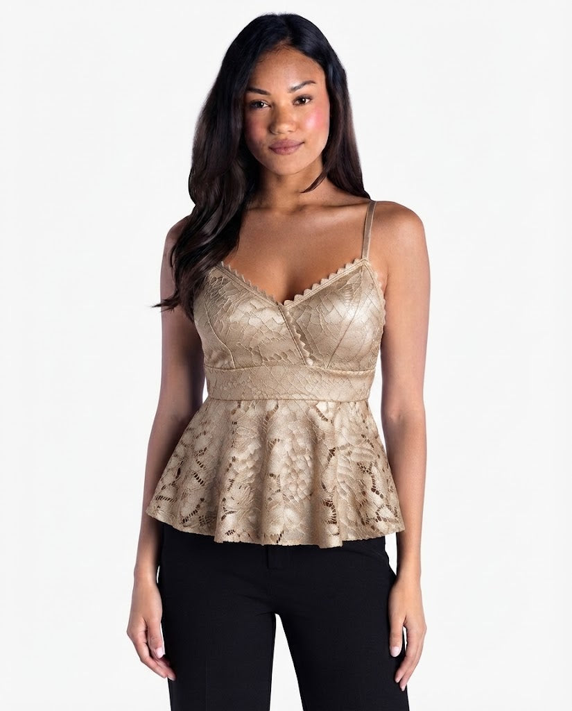 Ladies lace top Biege