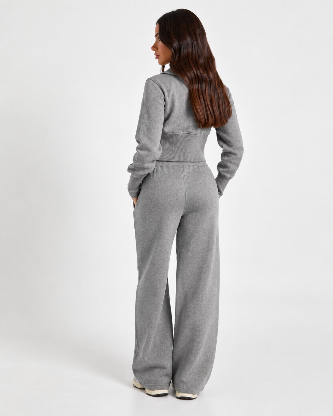 Knitted Co-Ord Set Grey F328