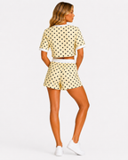 Ladies Polka dot Short set Yellow