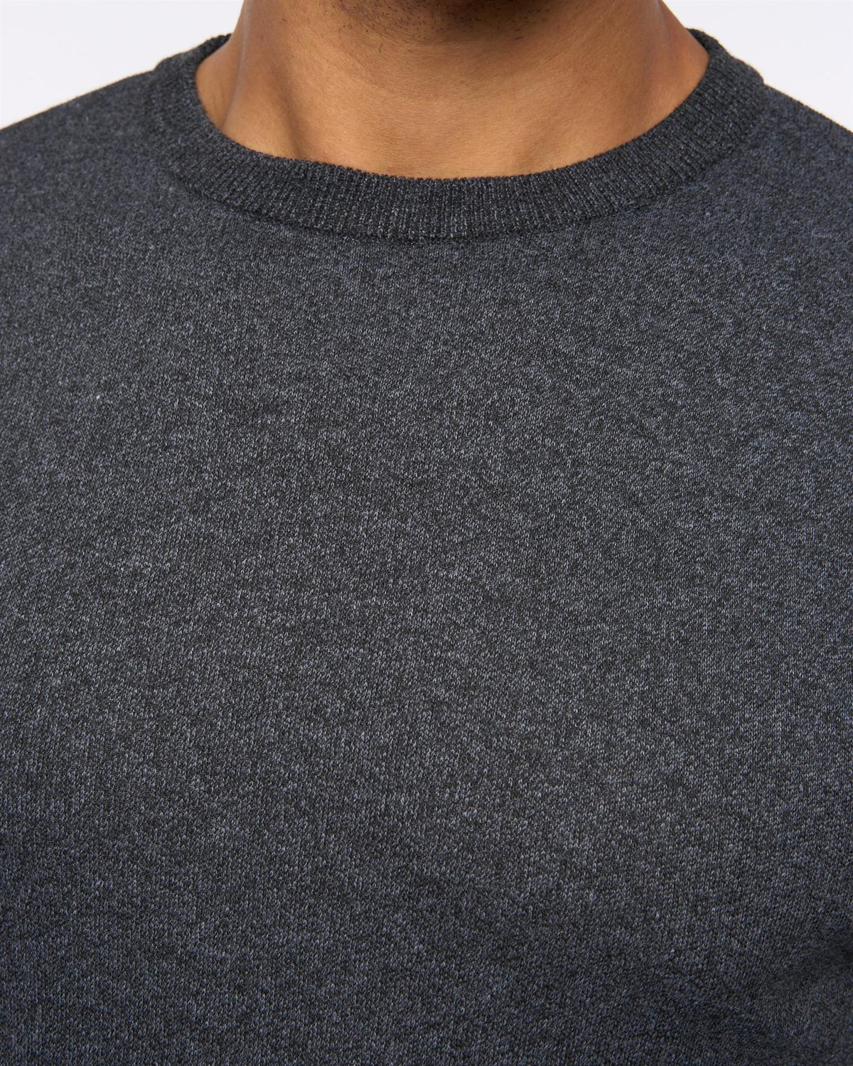 Pepston Crew Neck Jumper Black Marl