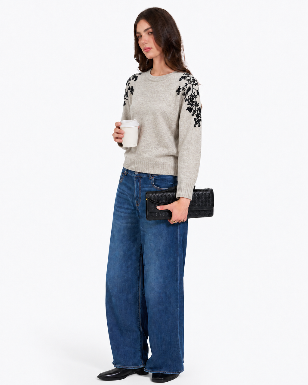 Embroidered Jumper Biege  ZS3095