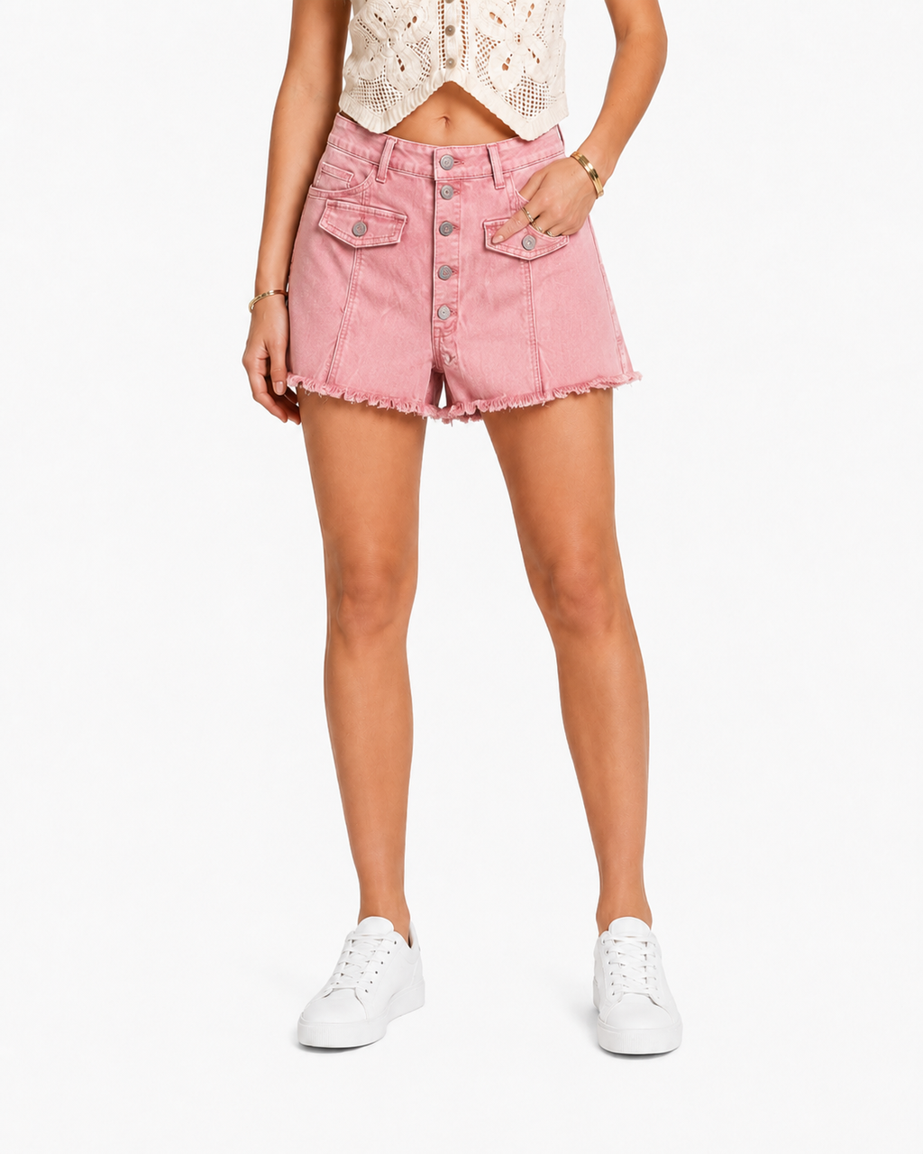 Pink Denim Skort