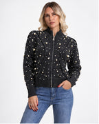 Black Pearl-Detail Knit cardiagn  ZS5330