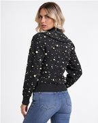 Black Pearl-Detail Knit cardiagn  ZS5330